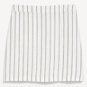 Old Navy High Waisted Linen Blend Mini Skirt Black/White